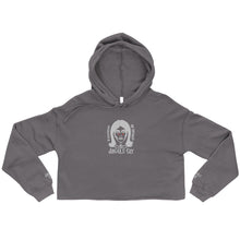 Load image into Gallery viewer, Embroidered “I Trust No Treason” Crop Hoodie