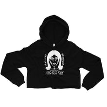 Load image into Gallery viewer, “I Forgive No Treason” Crop Hoodie Inverted