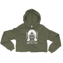 Load image into Gallery viewer, “I Forgive No Treason” Crop Hoodie Inverted