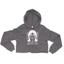 Load image into Gallery viewer, “I Forgive No Treason” Crop Hoodie Inverted