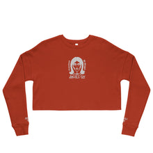 Load image into Gallery viewer, Embroidered “I Trust No Treason” Crop Sweatshirt
